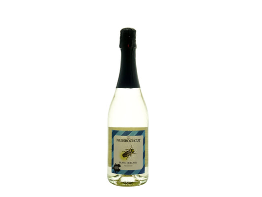 Sektflasche 0,75 l mit dem Glühwürmchen als Symbol für unseren Blanc de Blanc