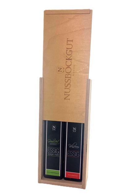 Geschenkbox Holz für 2 Essigflaschen